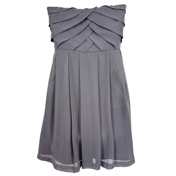 Morgan & Co Y2K Formal Pleated Strapless Prom Dress Party Gray Whimsigoth 1/ 2 - Picture 14 of 16